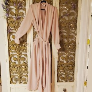 Sexy sheer long blush colored cardigan or dress
